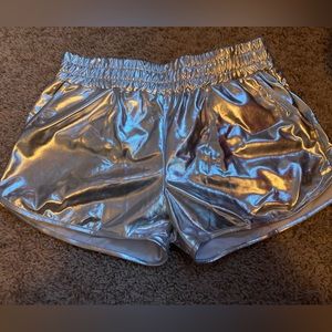 Metallic grey amazon shorts